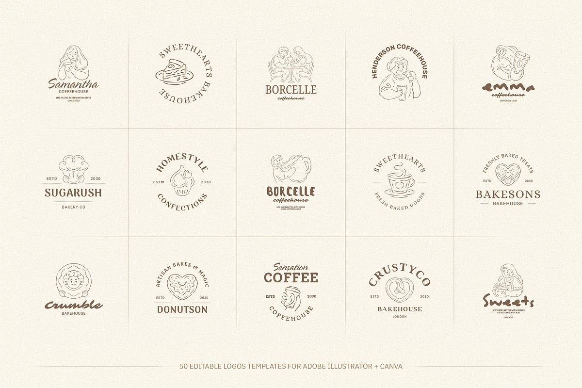Whimsical Cafe & Bakery Branding Kit, a Branding & Logo Template by Vasya Kobelev (Photo 14 of 19)