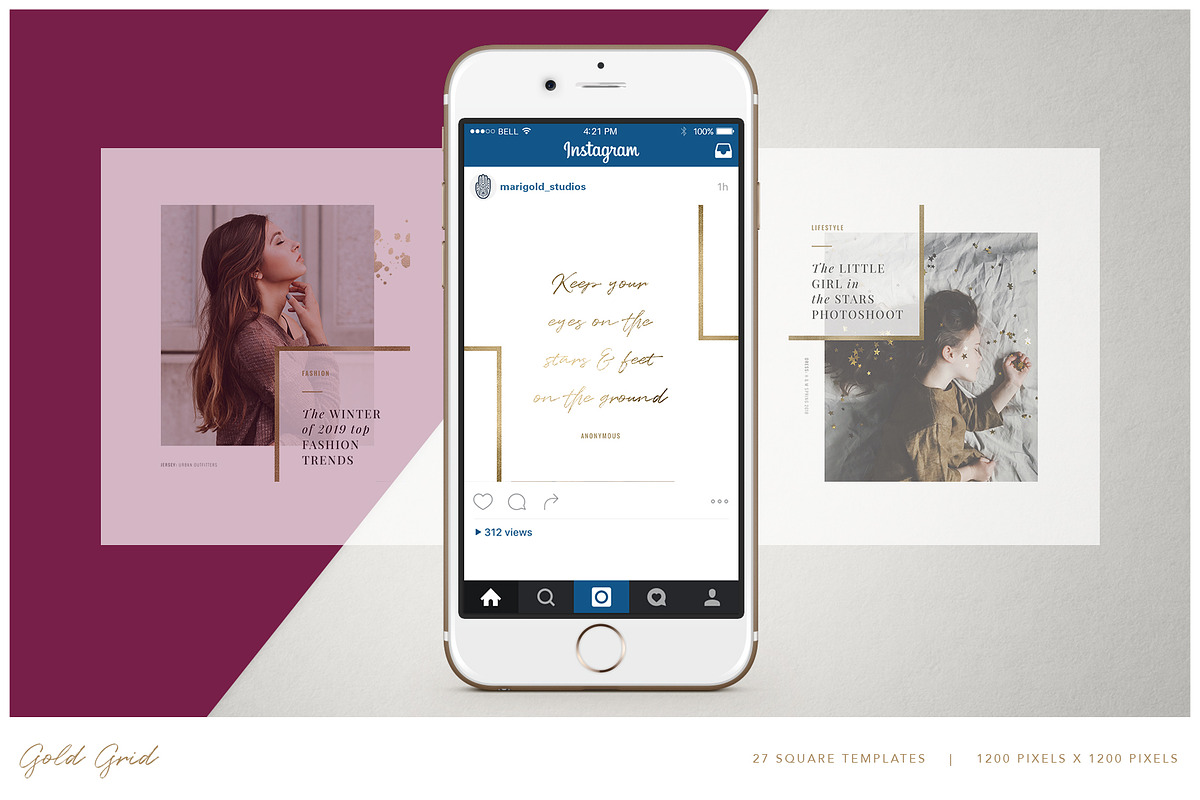 THE GRID | Instagram Posts Layout, a Social Media Template by Marigold Studios (Photo 3 of 14)
