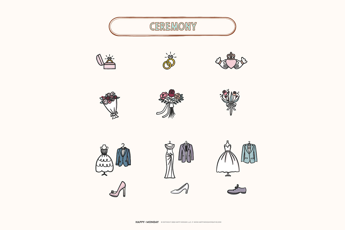 Wedding Map & Itinerary Creator Kit, an Object Illustration by Happy Monday Creative (Photo 6 of 19)