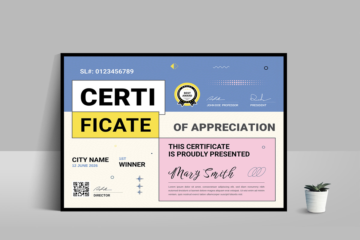 Certificate Template, a Stationery Template by MightyDesign (Photo 3 of 6)