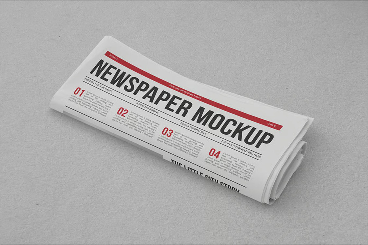 Newspaper Mock-up, an Advertising Mockup by zippypixelstudio (Photo 3 of 14)