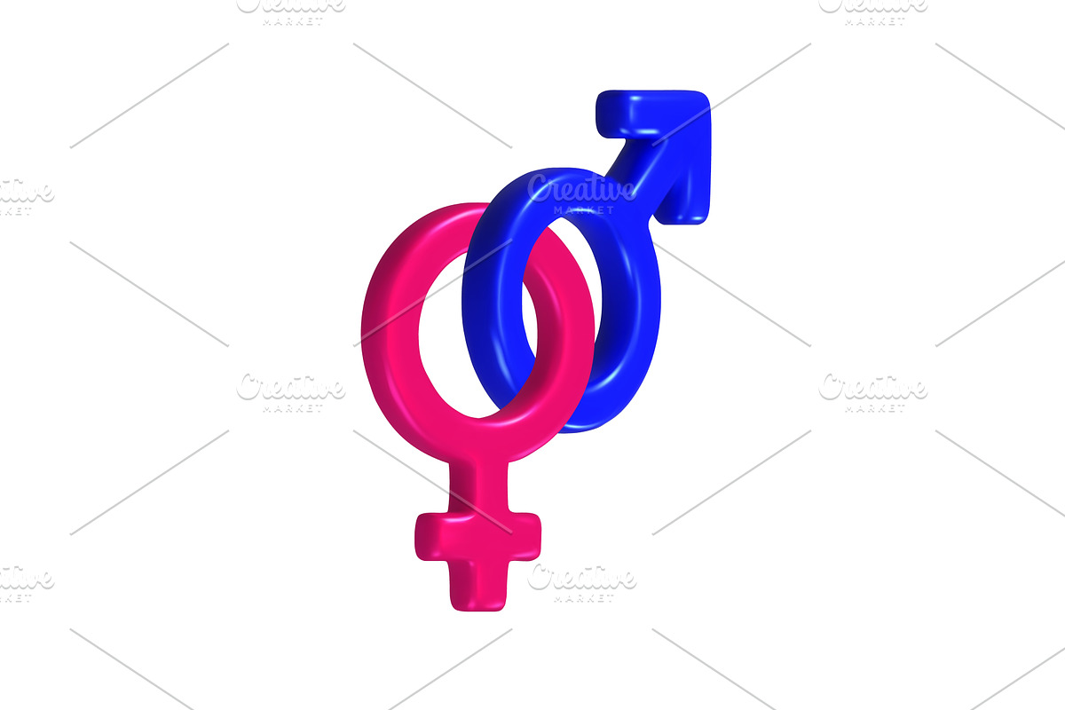 Two gender symbols overlap showing, an Object Illustration by Woters little shop
