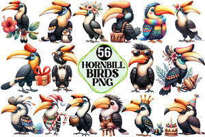 Hornbill Bird Clipart, an Illustration by Pixels.Craft