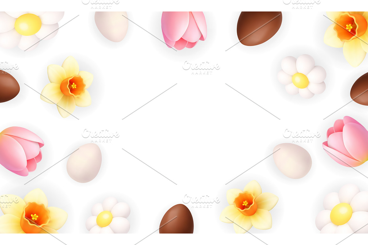 Easter floral background with tulips, an Object Illustration by GraphiShop