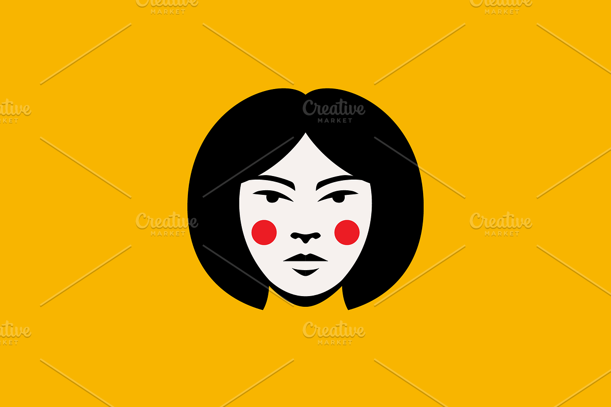 beauty japanese woman face logo, a Branding & Logo Template by devastd