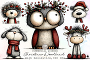 Watercolor Christmas Woodland Portra, an Illustration by Sublimation Artist (Thumbnail 1 of 6)