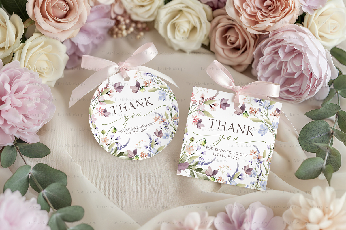 Elegant Floral Gift Tag Mockup Scene, a Product Mockup by TatiMockup (Photo 4 of 4)