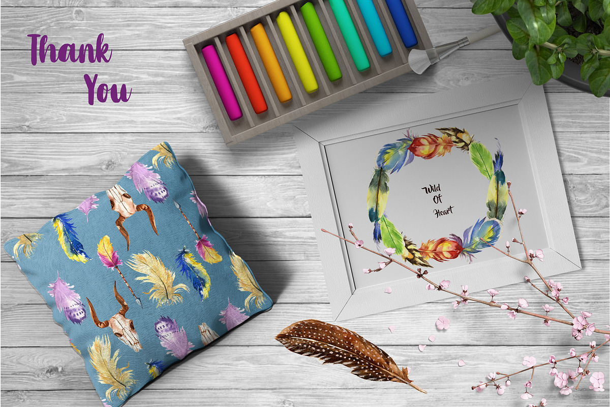 Watercolor Feathers, an Illustration by Pixavics (Photo 5 of 6)