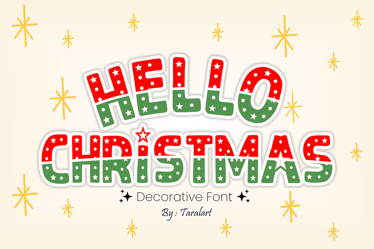 Hello Christmas - Festive Font, a Sans Serif Font by KiddoGlyphs Studio (Photo 1 of 5)