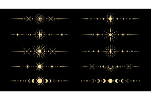 Fantasy celestial borders, a Decorative Illustration by Vector Tradition