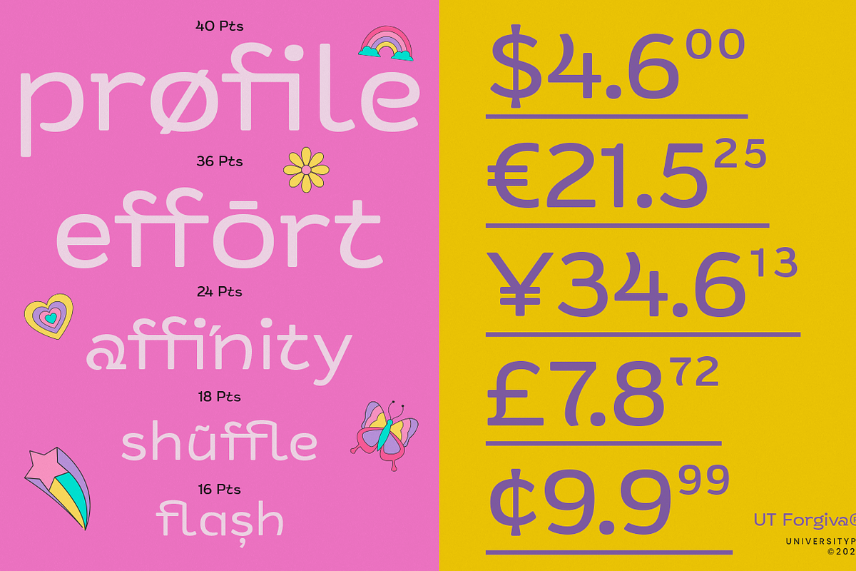 UT Forgiva - A Unique Display Sans, a Sans Serif Font by Universitype (Photo 7 of 11)
