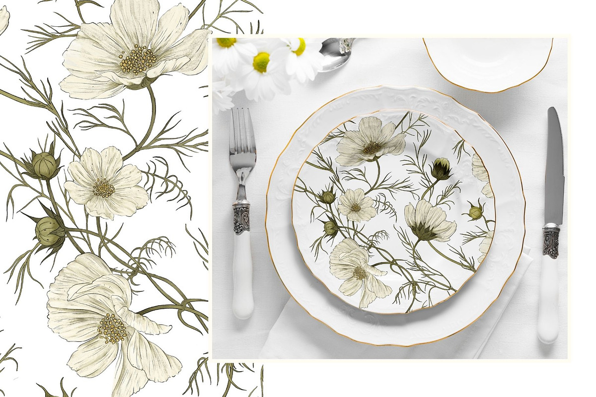 Cosmos Dance Seamless Pattern, a Pattern Graphic by MouseGrey (Photo 2 of 10)
