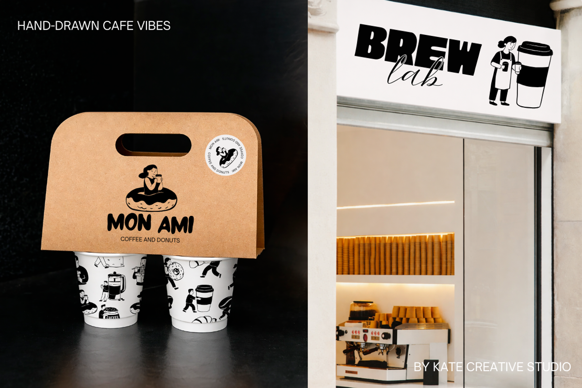 Cafe Vibes Hand Drawn Illustrations, an Object Graphic by Kate Creative Studio (Photo 16 of 16)