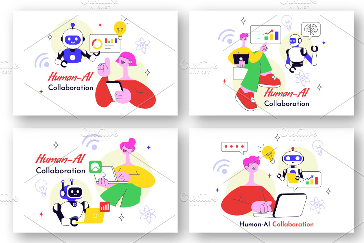 10 Human AI Collaboration, a Technology Illustration by denayunebgt (Photo 2 of 4)