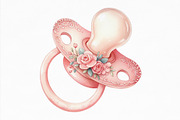 Pink Baby Girl Nursery Clipart, an Icon by Designking (Thumbnail 4 of 4)