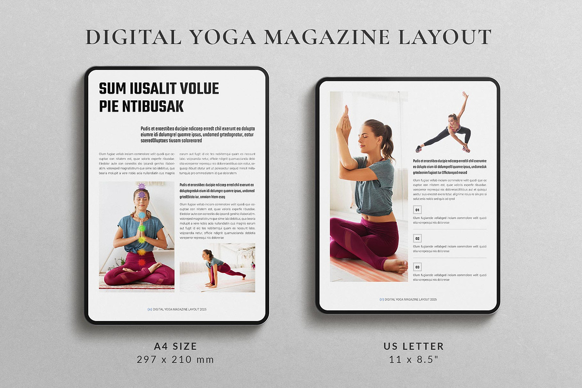 Yoga Digital Magazine Layout Design, a Magazine Template by TemplatesForest, image size:1200x800