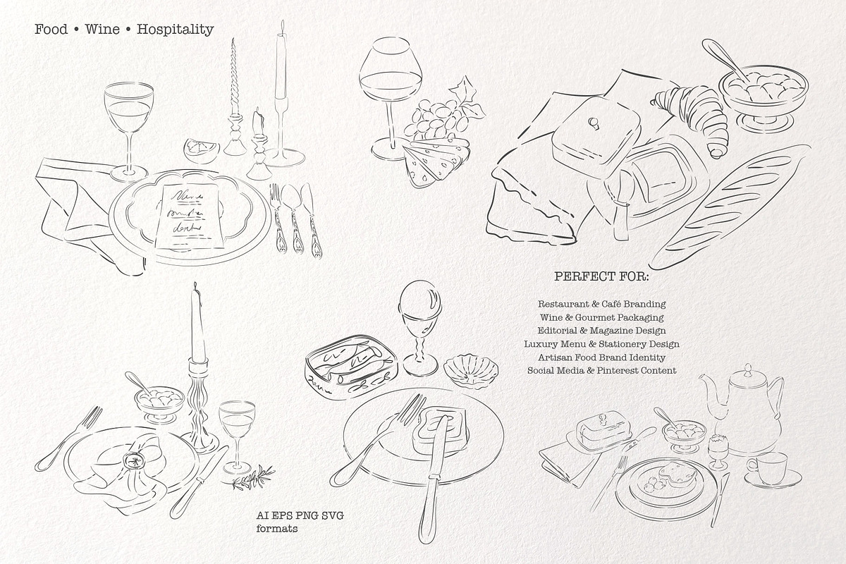 Editorial Tablescape Line Art, an Object Graphic by Mio Buono (Photo 6 of 17)