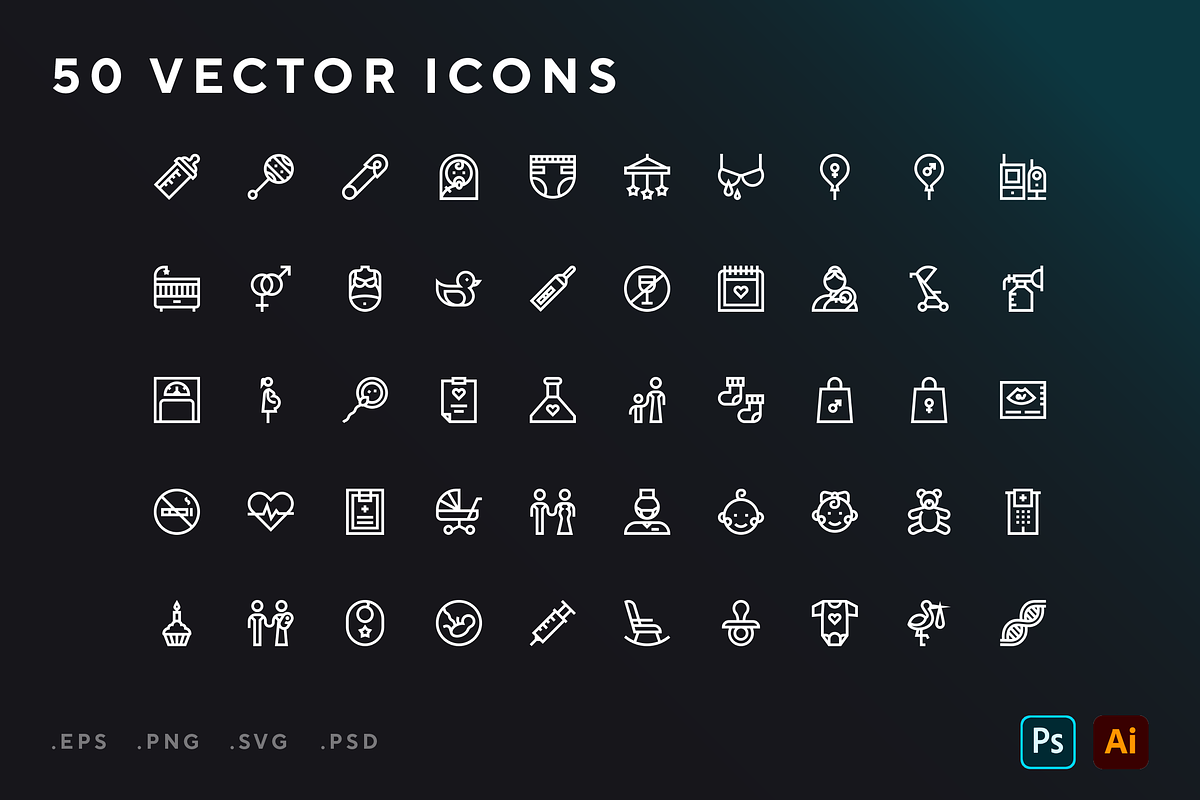 Maternity icons, an Outline Icon by Wencory