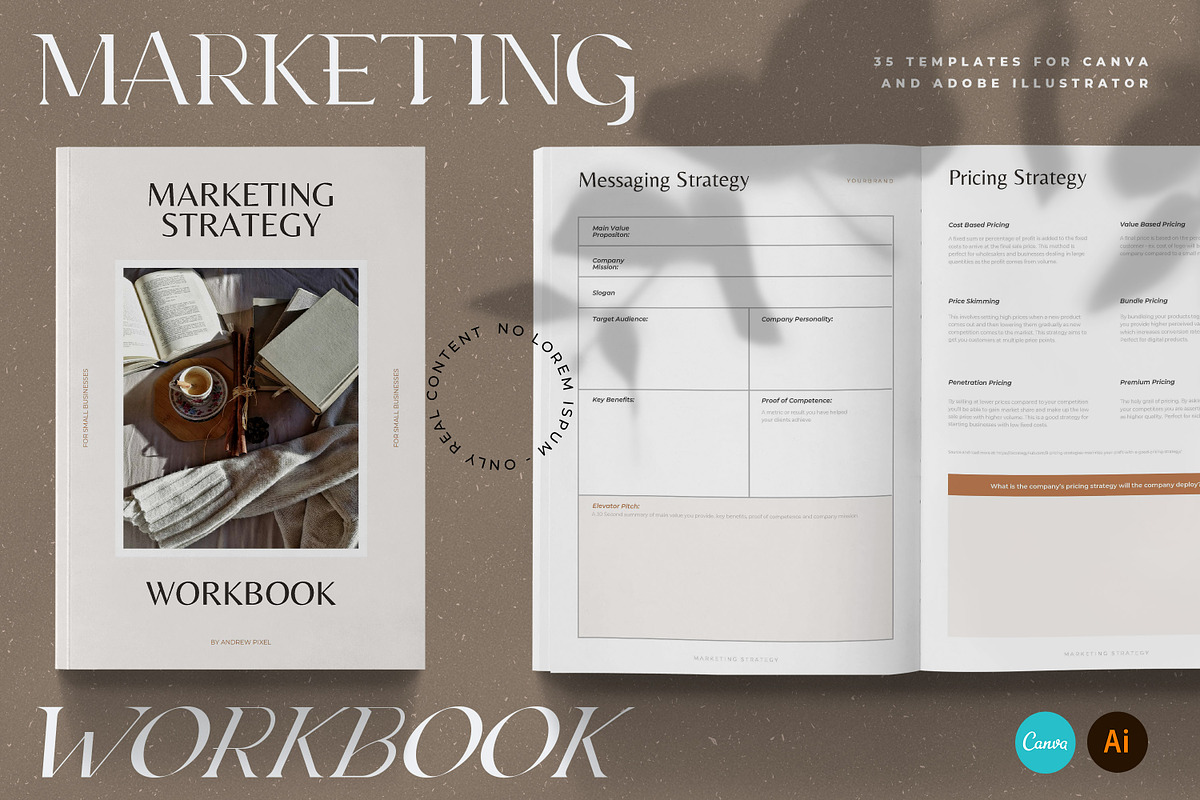 Marketing Strategy Workbook CANVA, a Marketing Template by AndrewPixel (Photo 1 of 13)