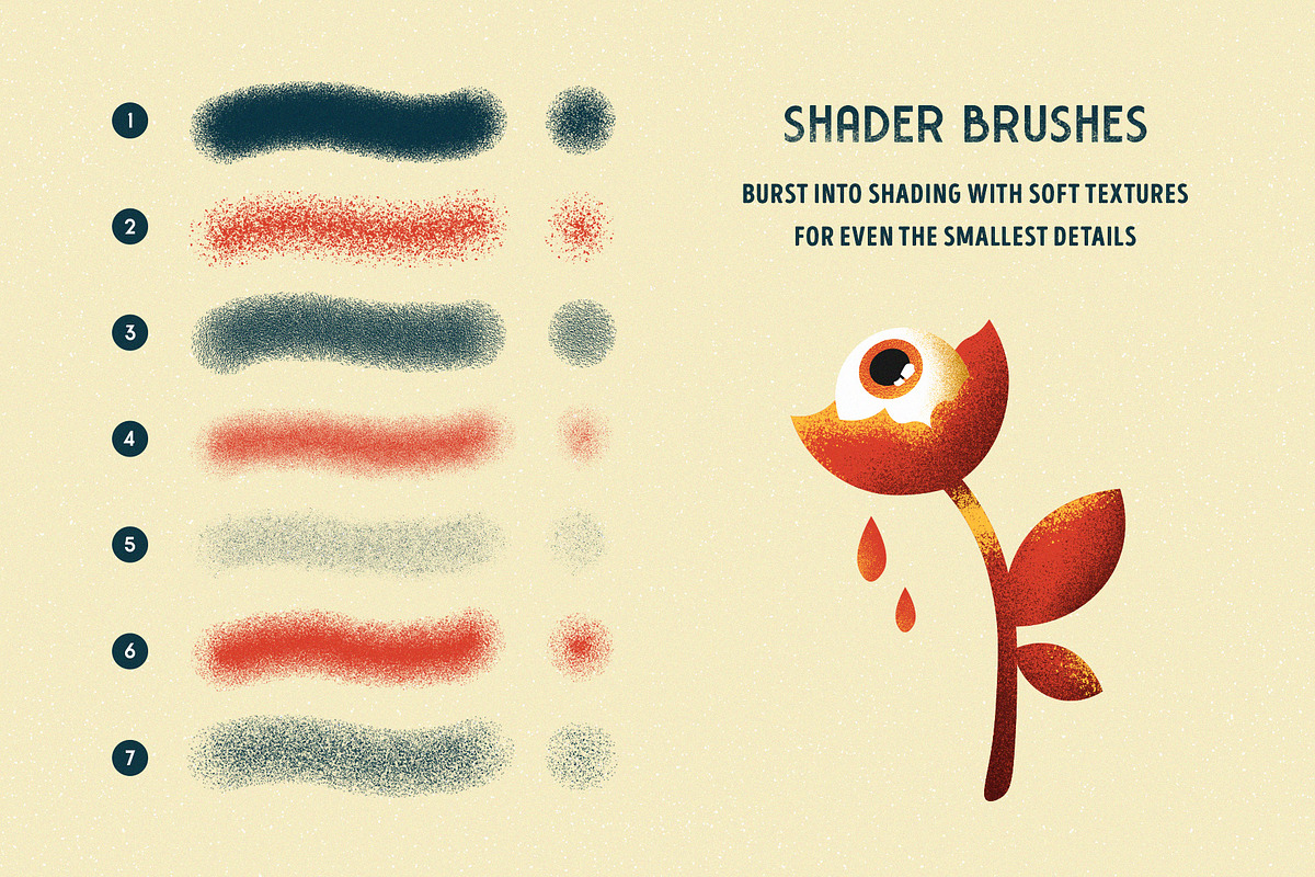 Shader Brushes for Photoshop, a Brush Add-On by pixelbuddha.net (Photo 3 of 11)