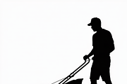 silhouette of a man mowing the lawn, an Illustration by Amazin_art (Thumbnail 16 of 21)