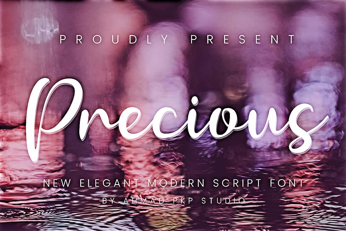 Precious Font Script, a Script Font by Ahmad Pkp Studio (Photo 1 of 9)