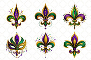 Fleur De Lis For Mardi Gras Clipart, an Illustration by Black Bird Studio (Thumbnail 3 of 6)