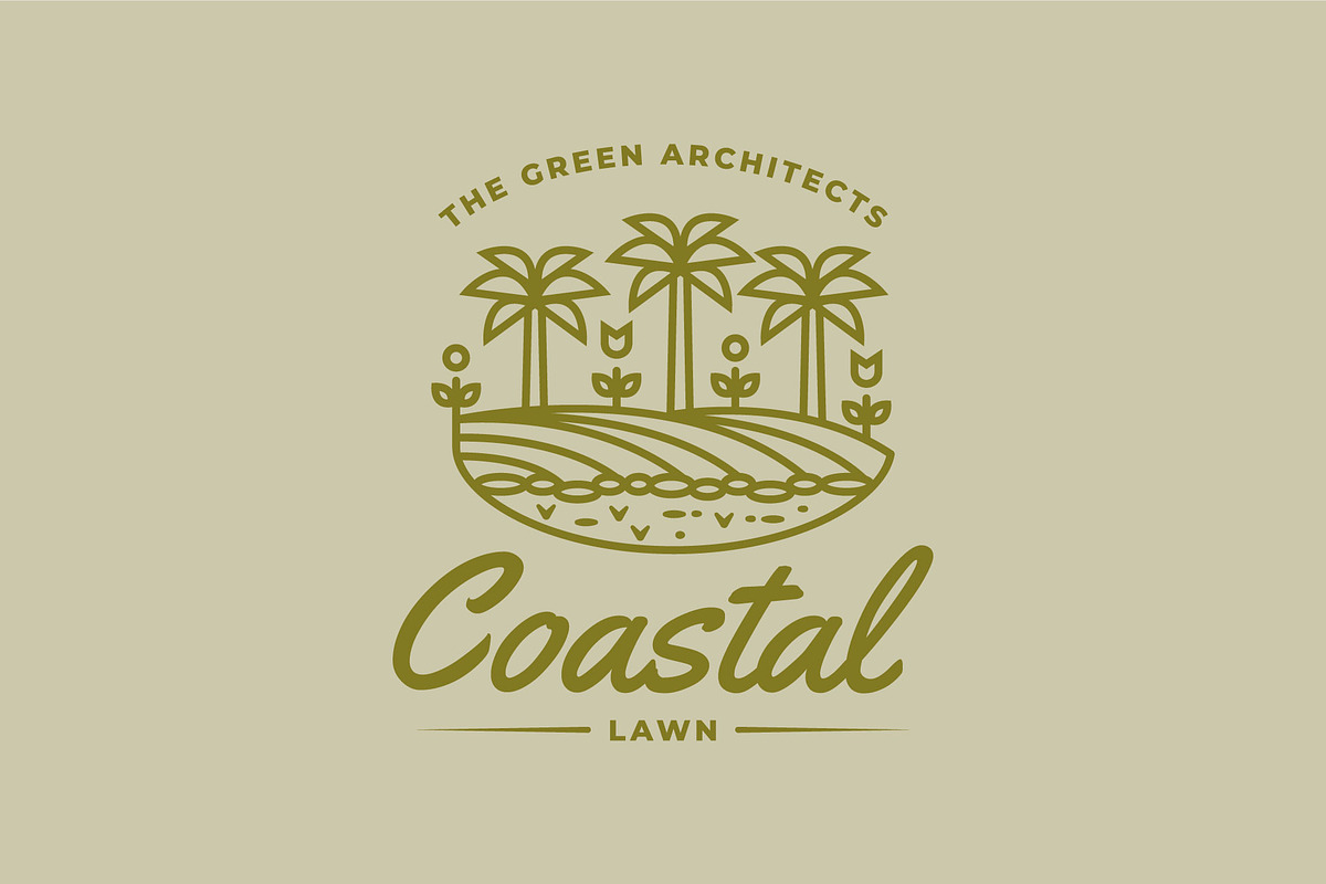 coastal lawn line art icon logo, a Branding & Logo Template by Blazybone (Photo 2 of 2)