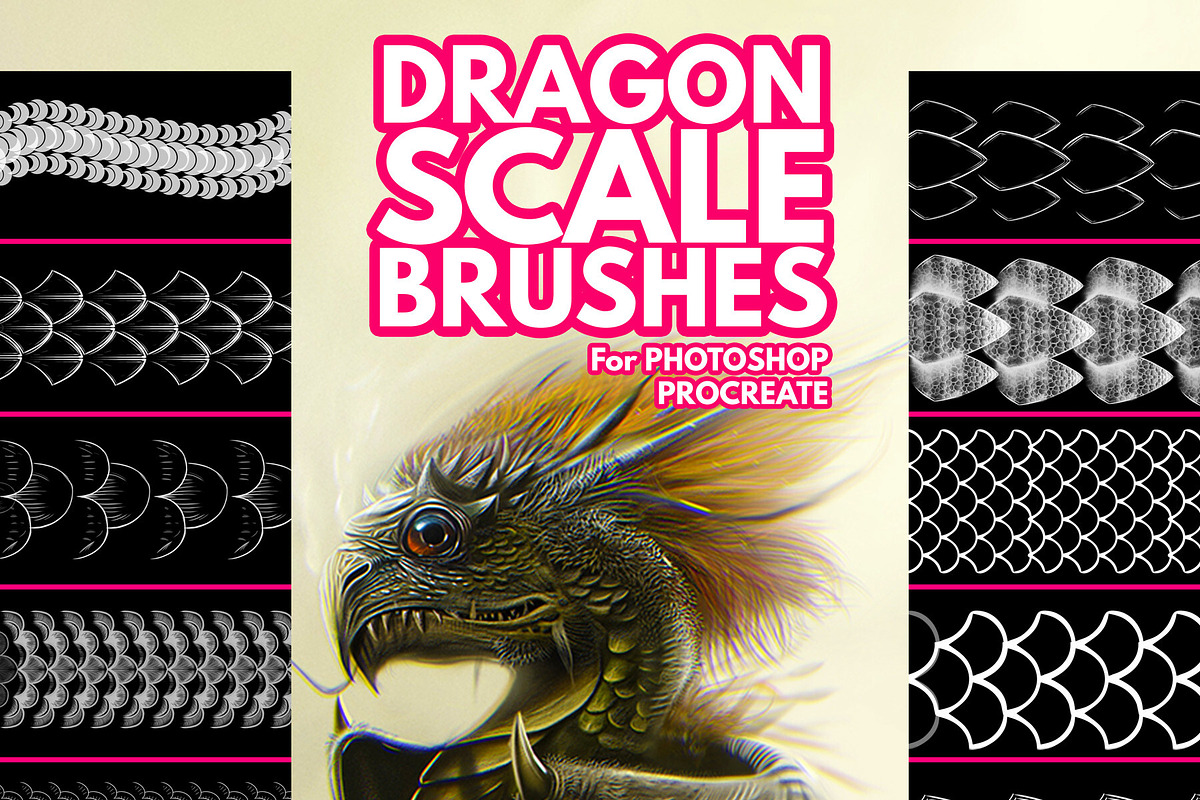 Dragon Scale Brush Pack, a Brush Add-On by vurdembrushes (Photo 1 of 2)