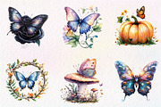Halloween Butterfly Garden Clipart, an Illustration by CreationArt (Thumbnail 5 of 9)