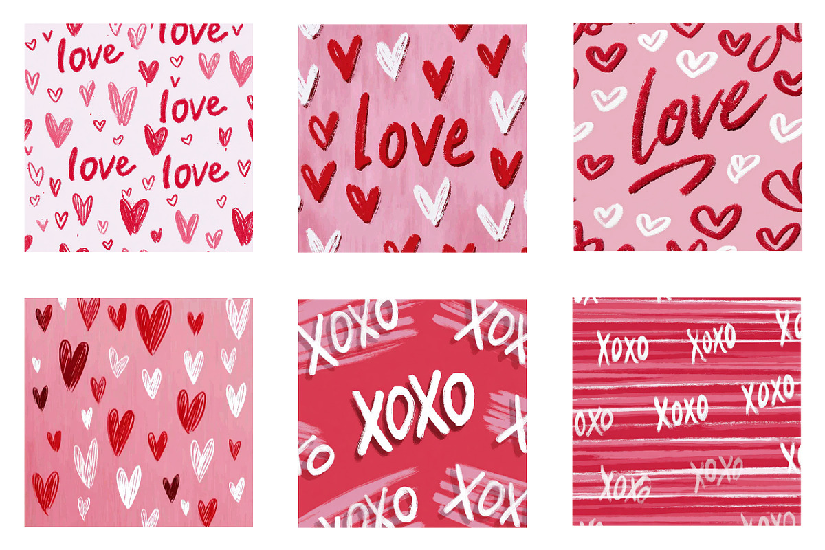 love seamless patterns, an Illustration by CreationArt (Photo 5 of 5)