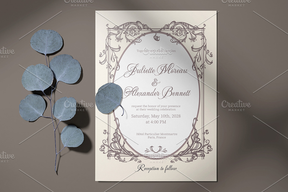 Baroque Wedding Stationery Suite, an Invitation Template by ilustrinna (Photo 9 of 14)