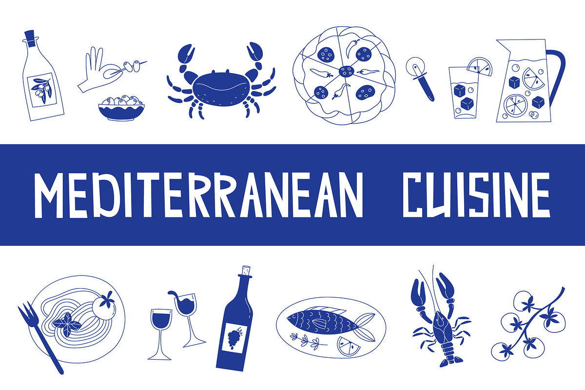 Mediterranean Cuisine, a Food Illustration by YuskinKot (Photo 1 of 6)