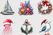 Merry Maritime Christmas Clipart, an Illustration by Black Bird Studio (Thumbnail 5 of 6)