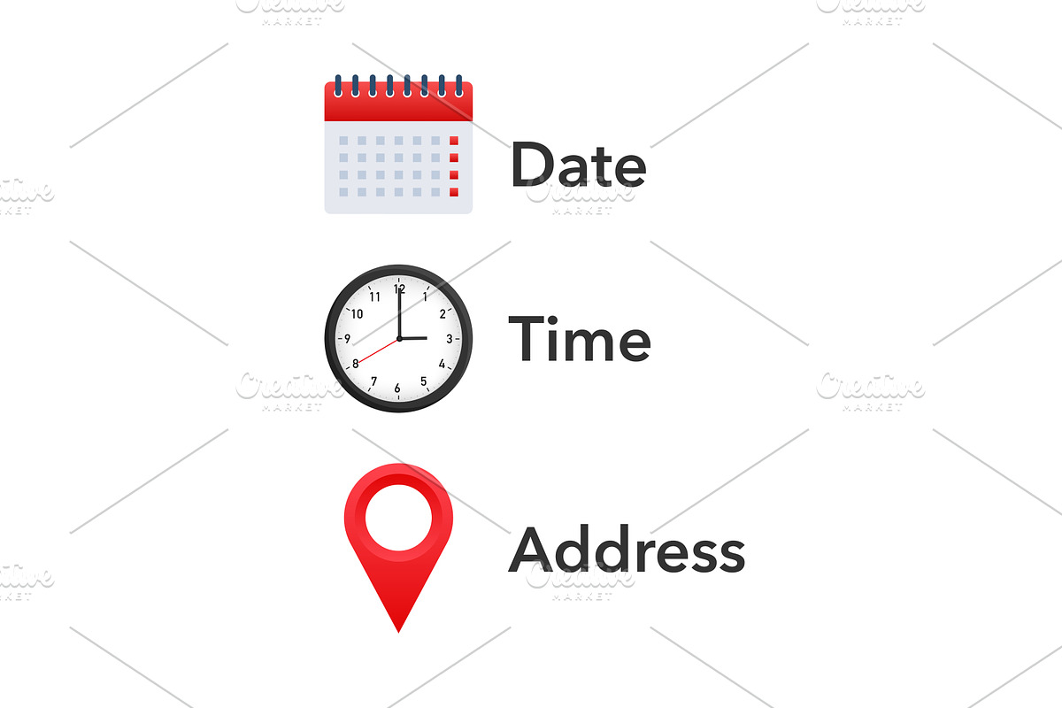 Essential Appointment Icons Set, an Object Illustration by DG-Market
