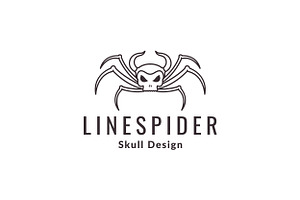 Skull Horn With Spider Line Logo