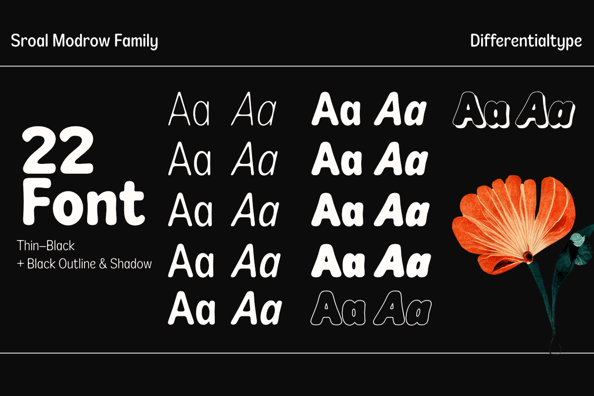 Sroal Modrow - Sans Display Family, a Sans Serif Font by Differentialtype (Photo 2 of 12)