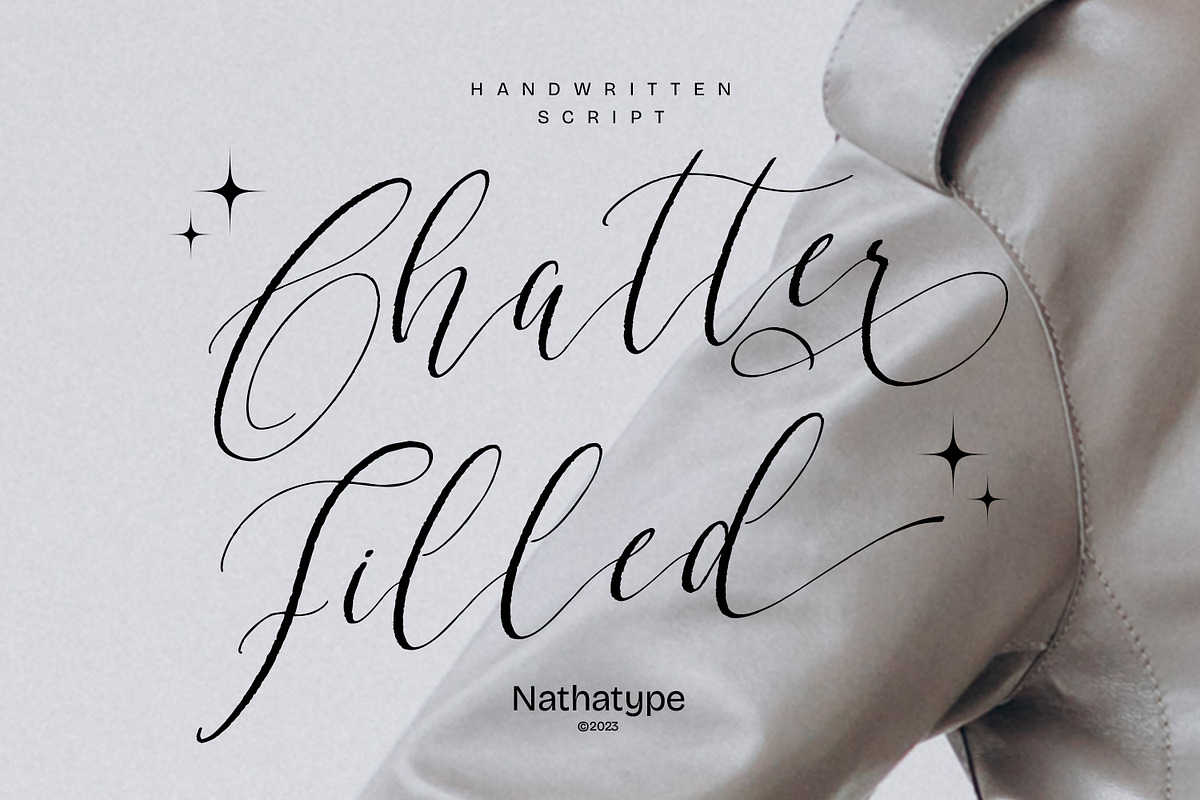 Chatter Filled, a Script Font by Nathatype (Photo 1 of 11)