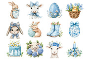 Pastel Blue Easter Clipart, a Seasonal Illustration by Design Market (Thumbnail 4 of 5)