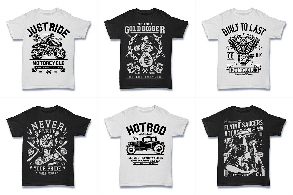 100 Vector Tshirt Designs ( B/W ), an Illustration by roach_graphic (Photo 19 of 20)