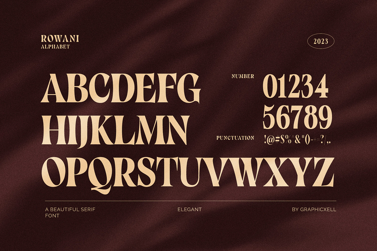 Rowani Elegant Serif Font Typeface, a Serif Font by Graphicxell (Photo 10 of 10)