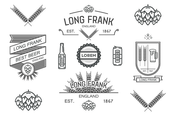 Vector Labels Of Brewery.