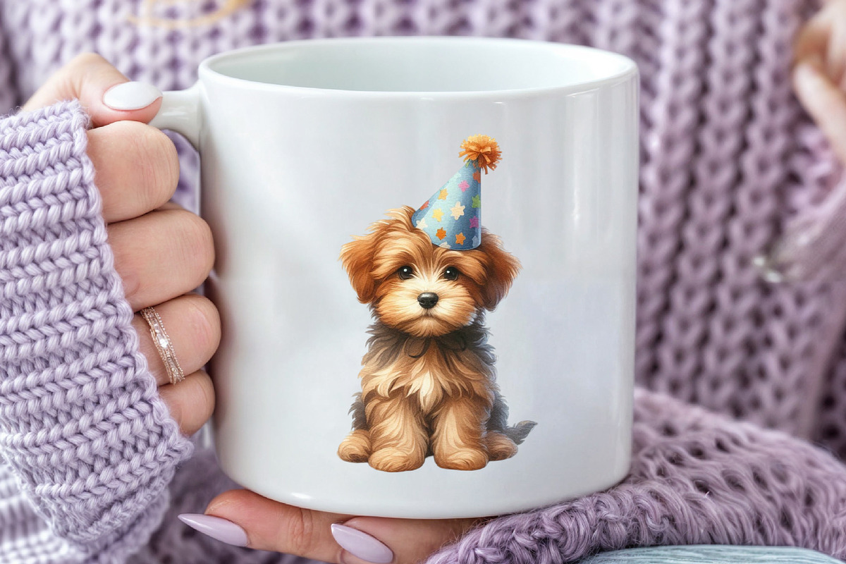 Watercolor Puppies Party Sublimation, a Seasonal Illustration by Rose Art (Photo 7 of 7)