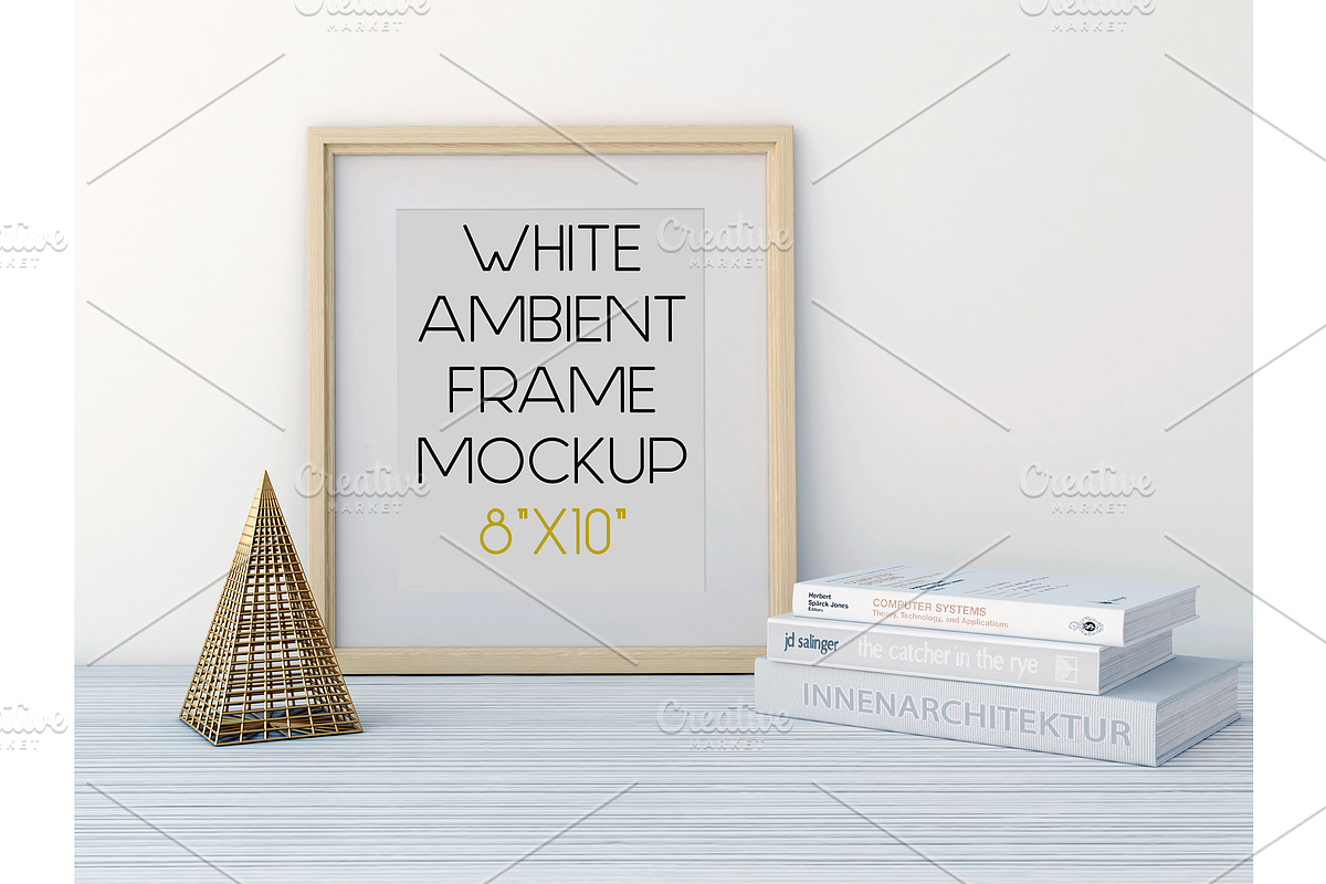 White Ambient Frame Mockup, a Print Template by desgiant (Photo 2 of 2)