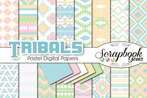 Aztec Digital Papers - Pastels