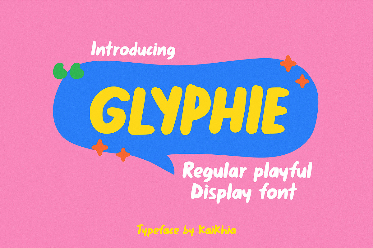 Glyphie, Playful Display Font., a Handwritten Font by Kaikhia (Photo 1 of 8)