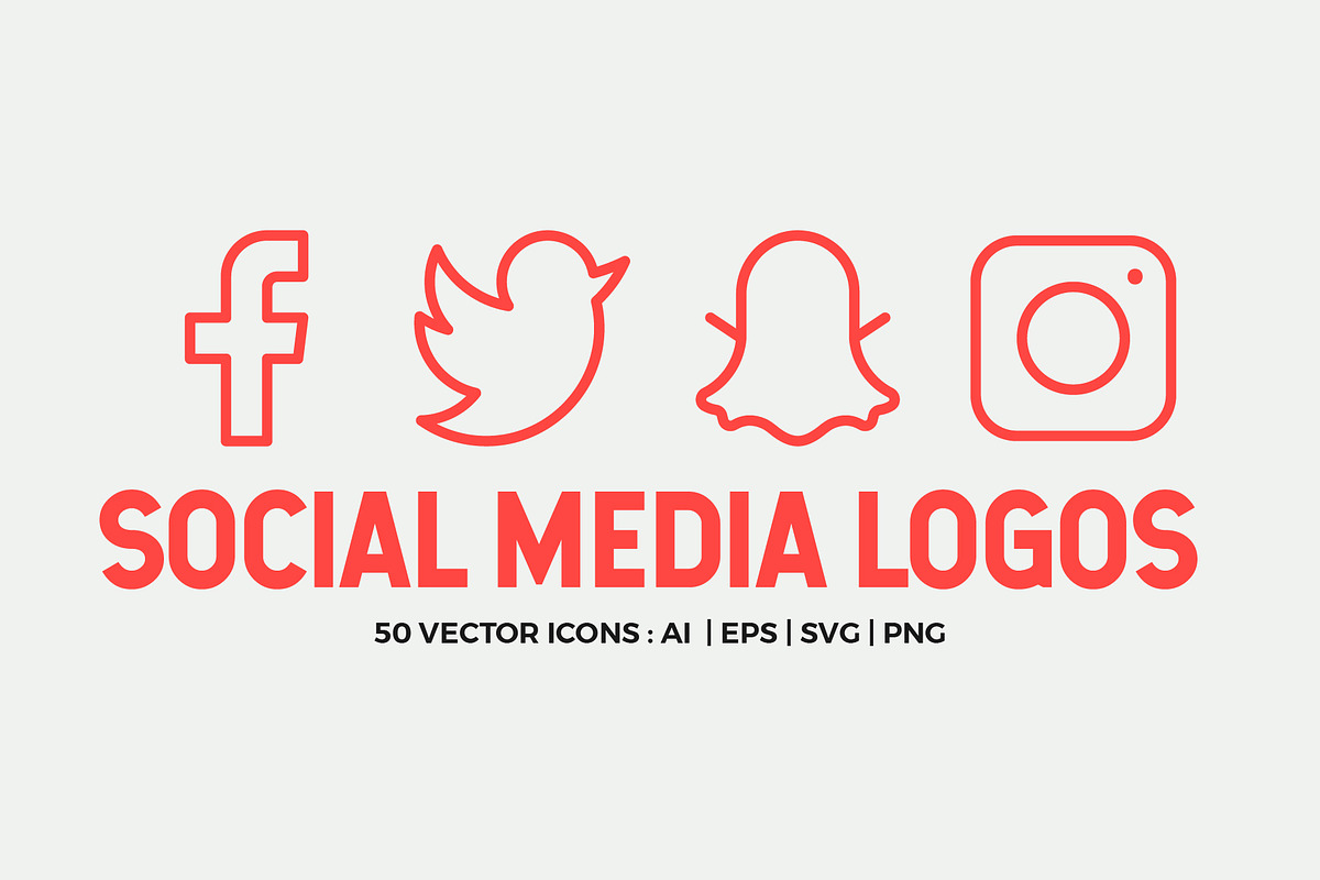 Social Media Line Icons Pack, an Outline Icon by Abstracto-Create (Photo 1 of 5)