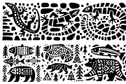 Vintage Animals and Fish Folk Art, an Illustration by devastd (Thumbnail 22 of 30)