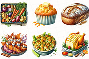 Watercolor Thanksgiving Food Clipart, an Illustration by OK Design (Thumbnail 3 of 5)
