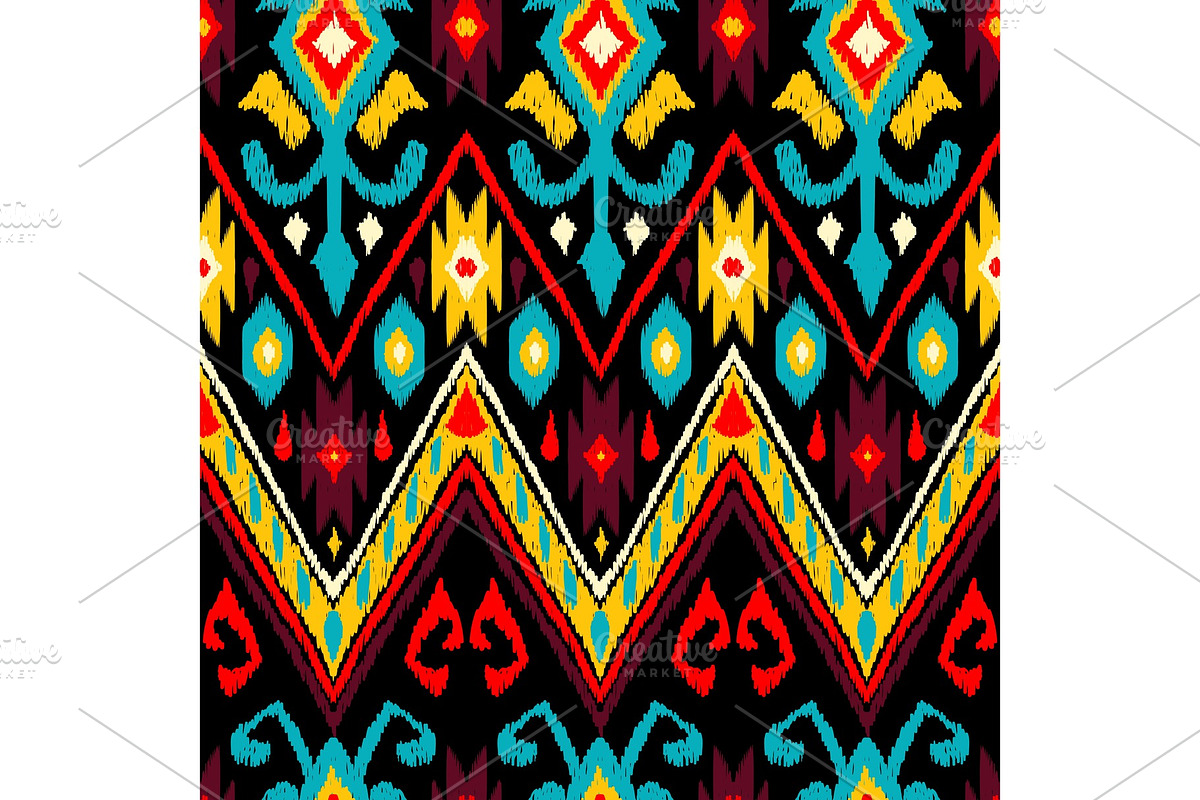 Ikat geometric folklore pattern., a Pattern Graphic by incomible